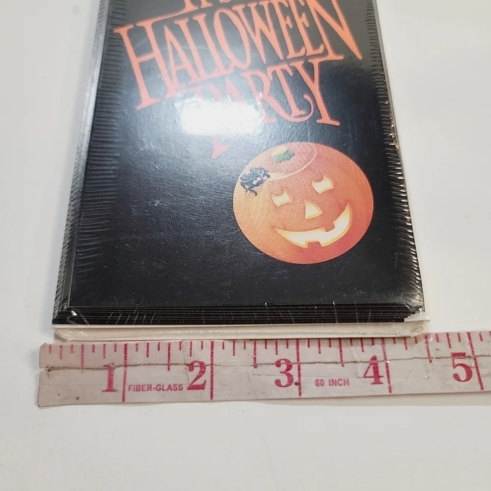 NWT Deadstock Vintage Halloween Party Invitations Forget ME Not Pumpkin